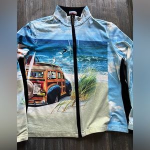 DANSKIN zip up jacket. Gorgeous beach portrait. Sz M